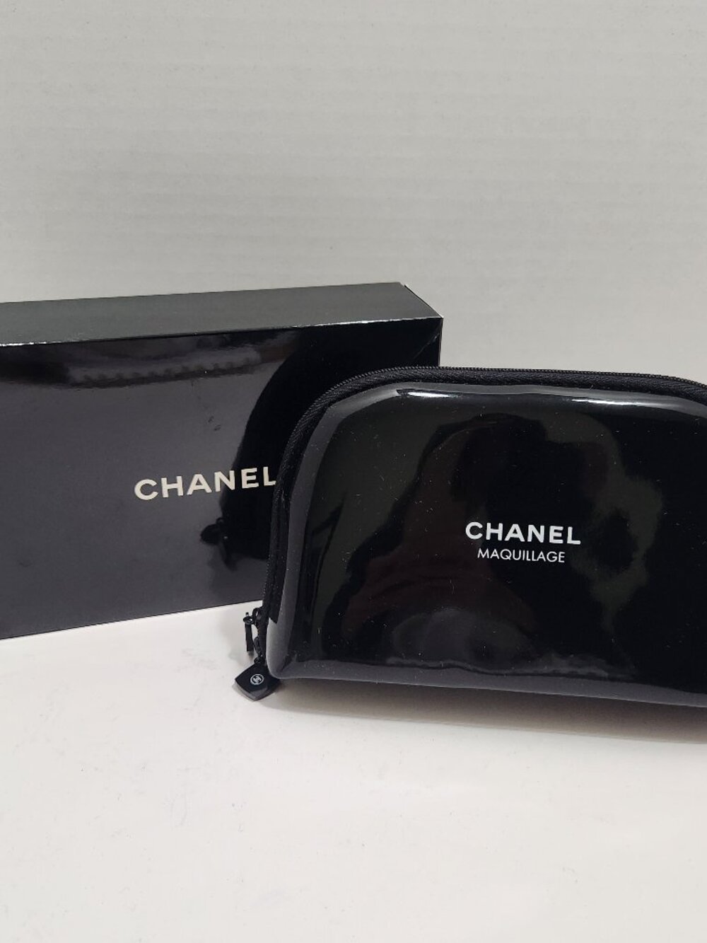 NIB Chanel Maquilage Black Patent Cosmetic Pouch
